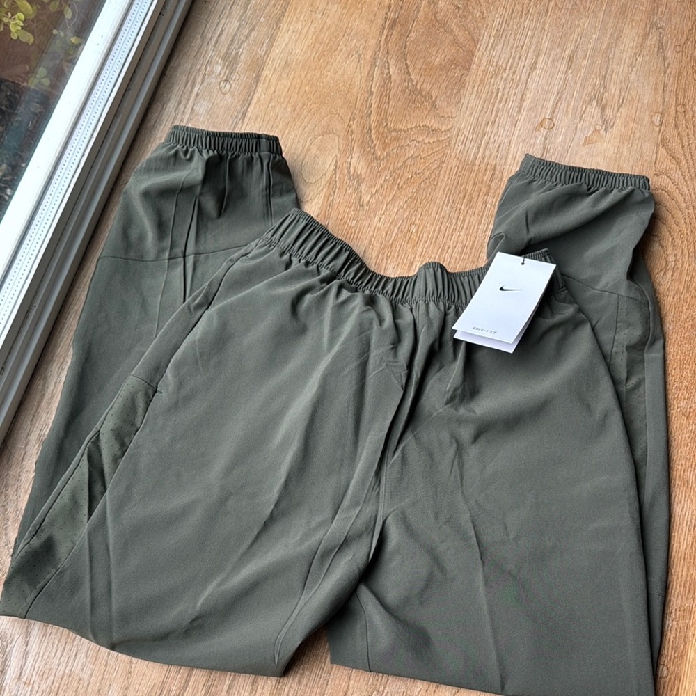Nike boys Olive Green Dri fit joggers
